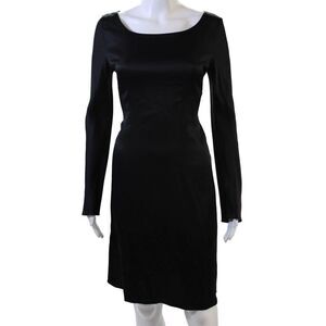 Vanessa Bruno Women Sheath Dress Black Long Sleeve Knee Length Size 36